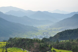 婺源山间美景 绿意盎然的山谷