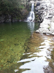 婺源山间清澈溪流与瀑布景观