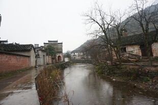 婺源乡村小河畔的古朴景致
