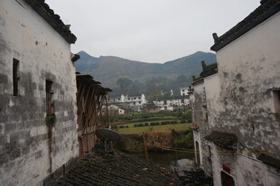 婺源古巷中的徽派建筑景致