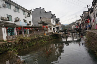 婺源江南水乡古村小河景致