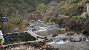 婺源山间小溪旁的户外场景