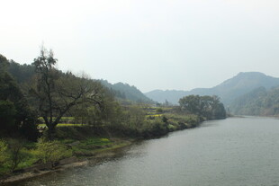 婺源宁静河畔山水风光
