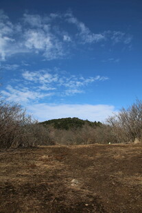 旷野蓝天与远处山丘