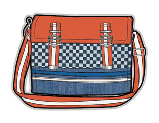 时尚拼色单肩包