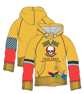 个性印花连帽卫衣款式图