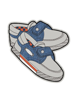 蓝白运动鞋插画