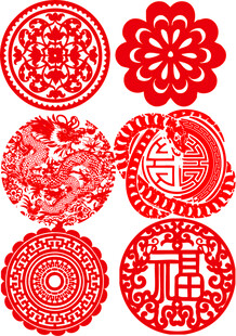 传统喜庆剪纸图案集合