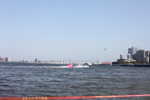 城市边的开阔水域景观