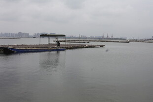 码头边的宁静水面景象