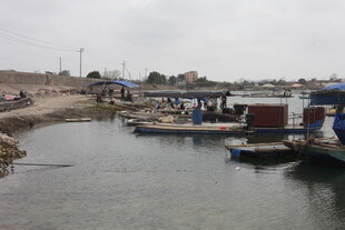 宁静河畔停泊的船只