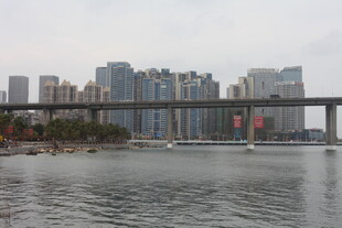 城市江景与桥梁风光