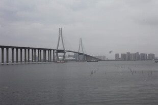 海上大桥与城市远景