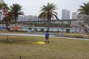 公园草地小孩玩耍场景