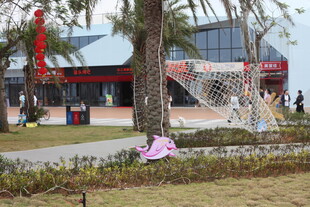 公园中休闲的孩童与景观