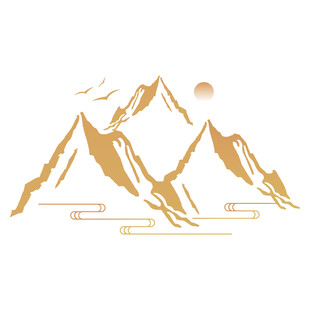 中式山水祥云花纹