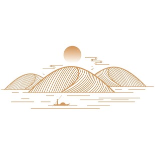 中式山水祥云花纹