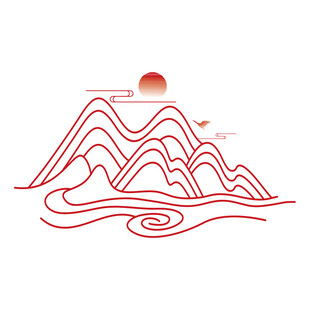 中式山水祥云花纹