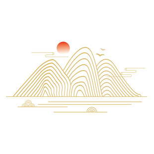 中式山水祥云花纹