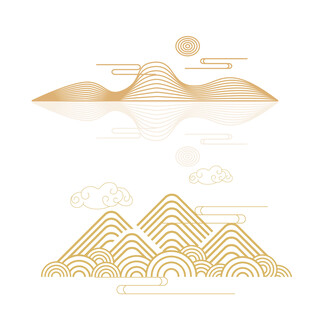 中式山水祥云花纹