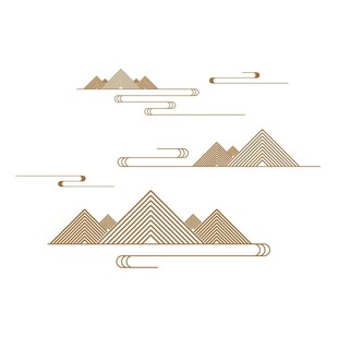 中式山水祥云花纹