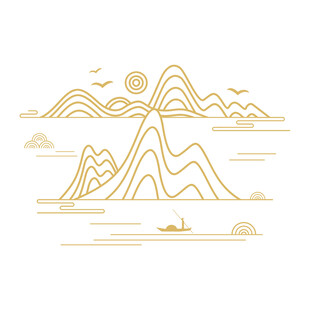 中式山水祥云花纹