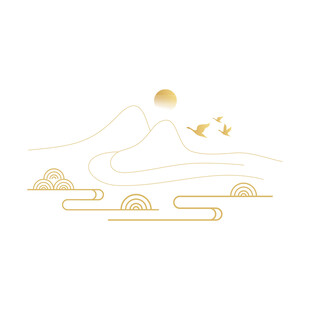 中式山水祥云花纹