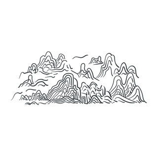 中式山水祥云花纹