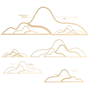 中式山水祥云花纹