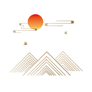 中式山水祥云花纹