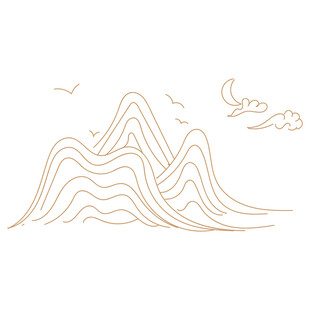 中式山水祥云花纹