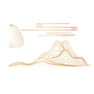 中式山水祥云花纹