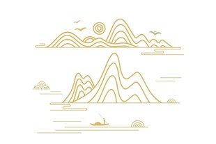 中式山水祥云花纹