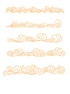 中式山水祥云花纹