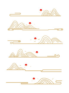 中式山水祥云花纹