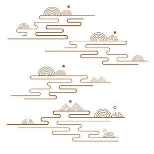 中式山水祥云花纹