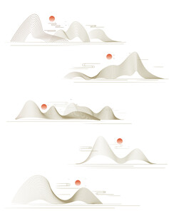 中式山水祥云花纹