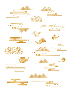 中式山水祥云花纹