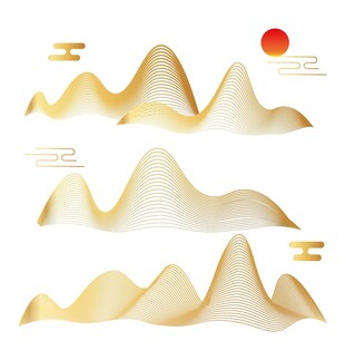 中式山水祥云花纹