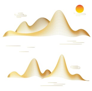 中式山水祥云花纹