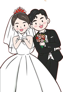 甜蜜新婚夫妻幸福模样