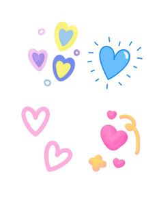 可爱多彩爱心装饰图案
