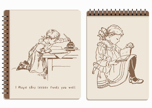 线圈本 阅读的女孩