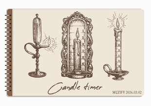 线圈本 3款入复古蜡烛计时器