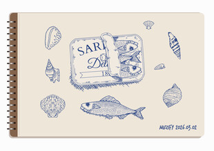 线圈本 9款入海鲜手绘稿