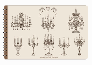 线圈本 12款入烛台手绘稿