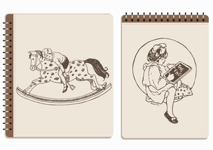 线圈本 阅读的女孩