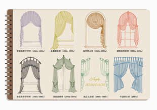 线圈本 8款入中世纪复古窗帘