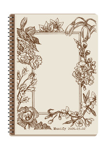 线圈本 复古植物边框