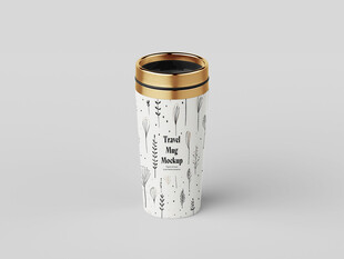 金色随身杯咖啡杯样机展示